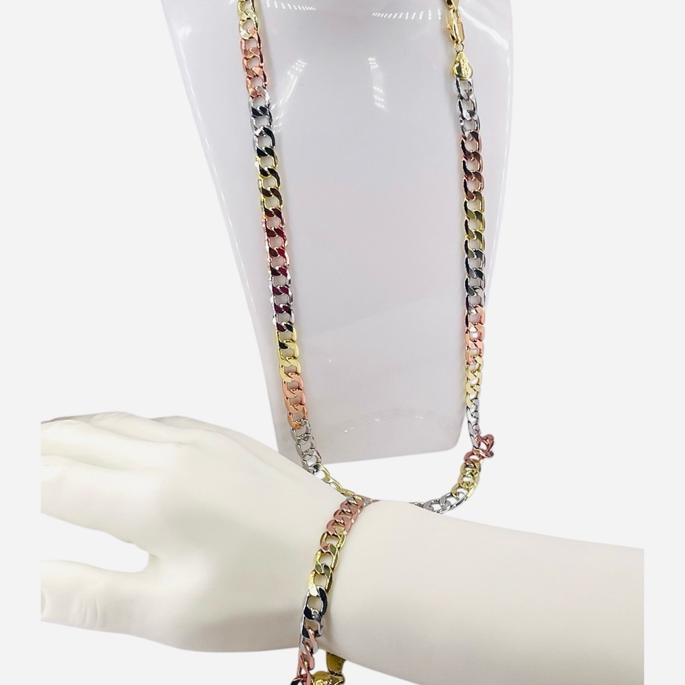 chain and bracelet, Italian gold plated